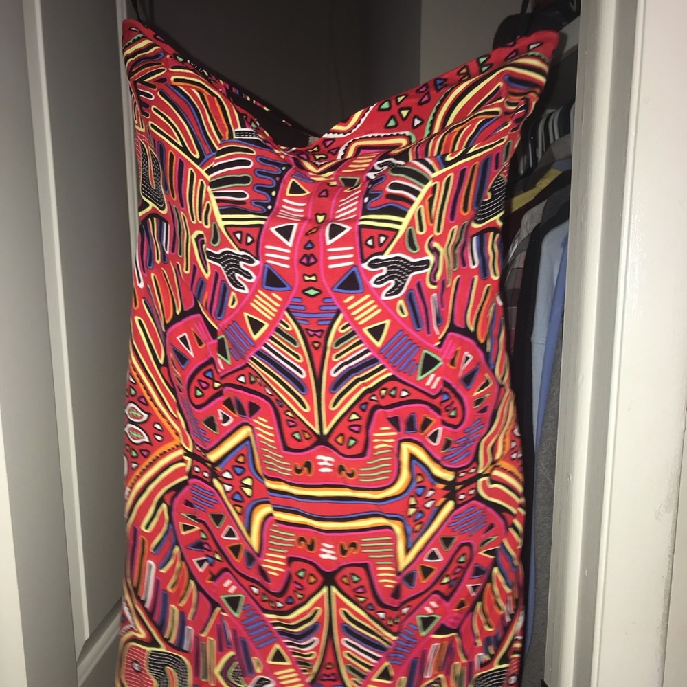 Brightly colored mini dress
